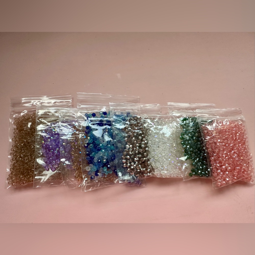Assorted Faceted Bead Collection- 7 Colours